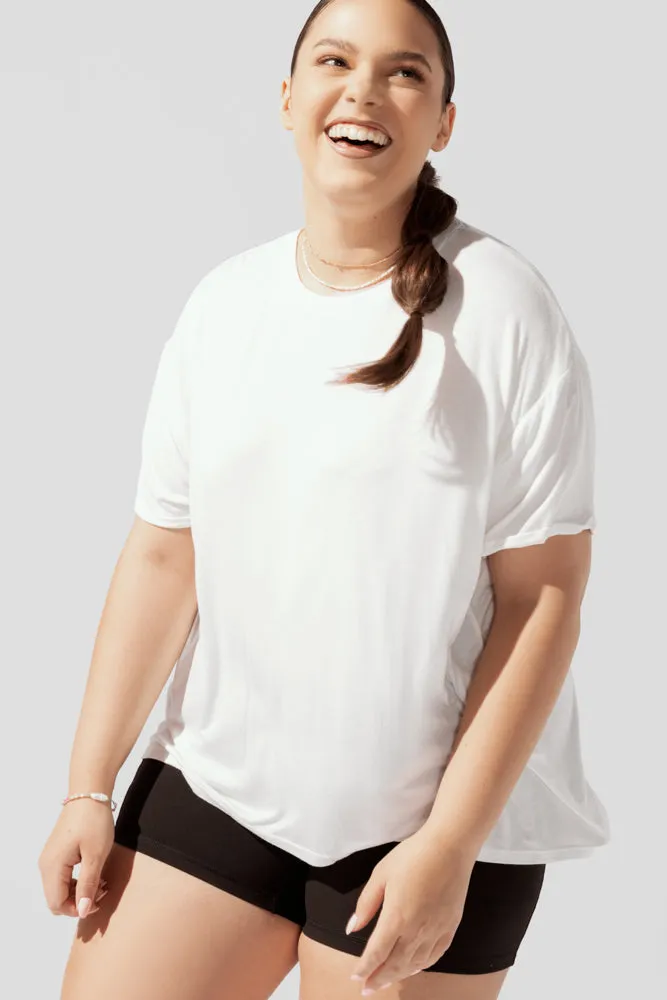 Perfect Boyfriend Tee - White sold by POPFLEX