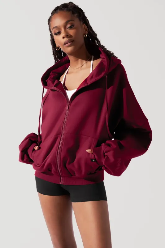 Zip Cloud Hoodie - Crimson sold by POPFLEX