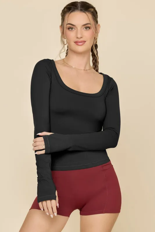 Your Favorite Reversible Long Sleeve Top - Black sold by POPFLEX