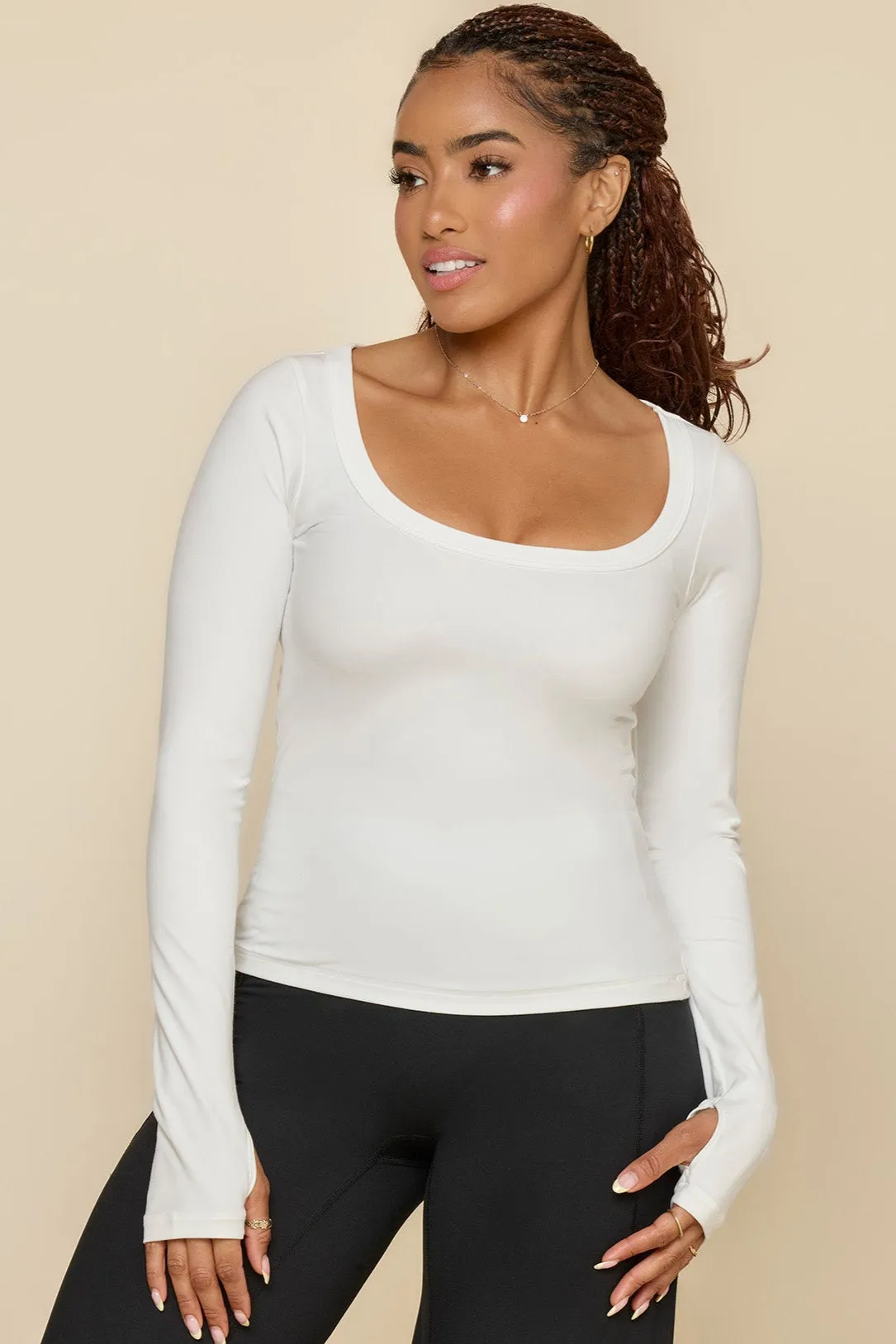 Your Favorite Reversible Long Sleeve Top - White sold by POPFLEX