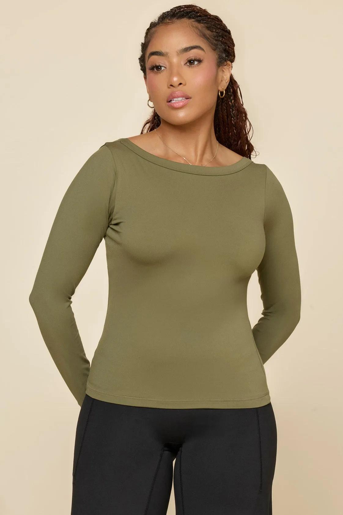 Your Favorite Reversible Long Sleeve Top - Dark Olive sold by POPFLEX product image thumbnail 5