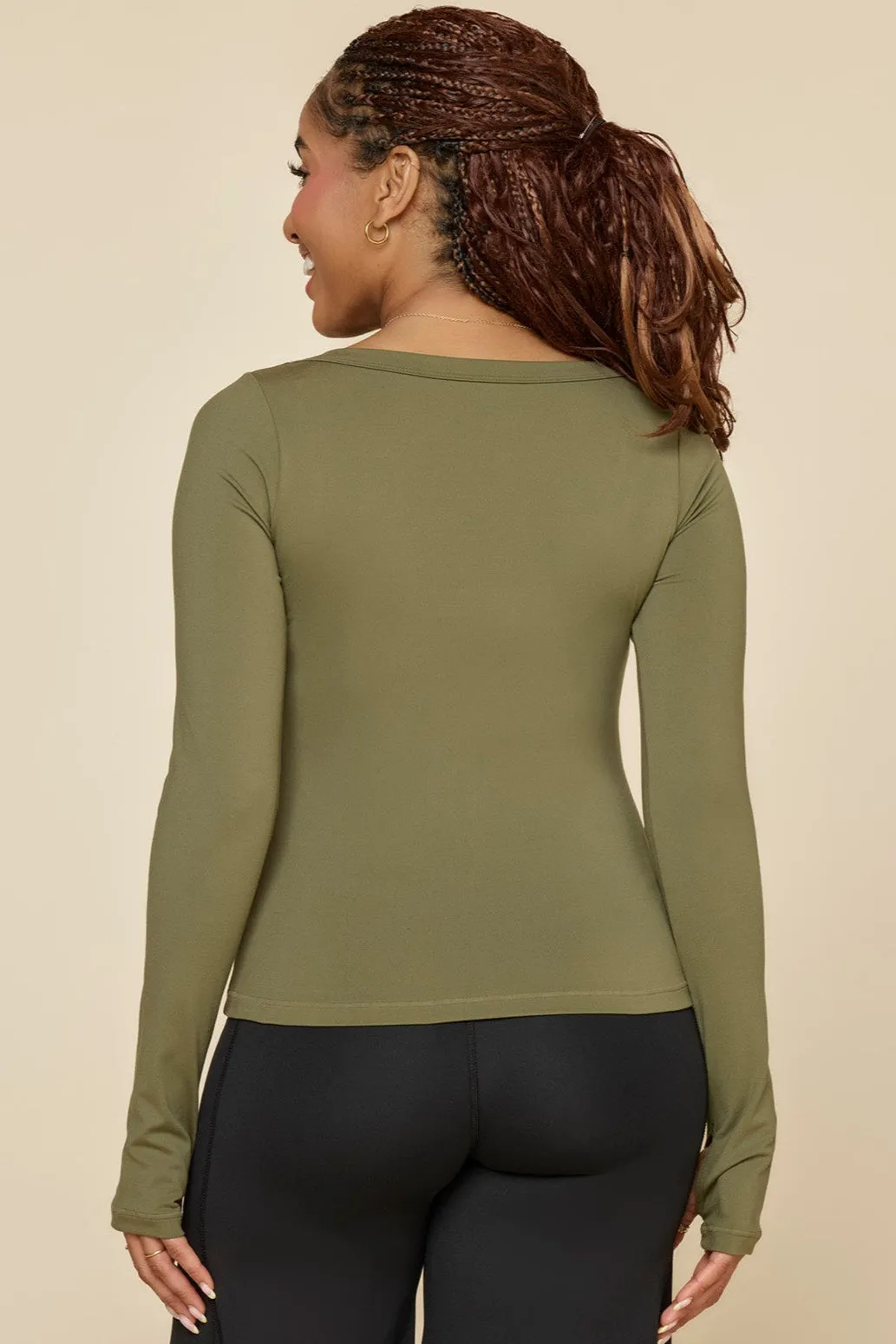 Your Favorite Reversible Long Sleeve Top - Dark Olive sold by POPFLEX product image thumbnail 3
