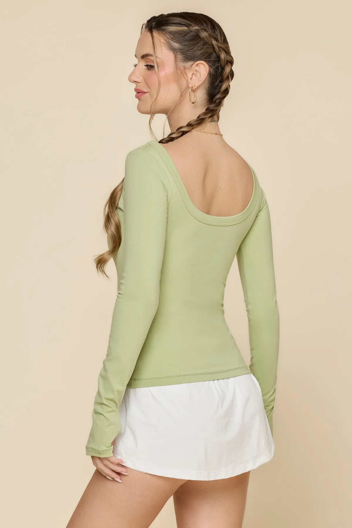 Your Favorite Reversible Long Sleeve Top - Pistachio sold by POPFLEX product image thumbnail 5