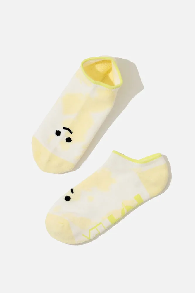 Happy Face Low Rise Socks - Yellow Tie Dye sold by POPFLEX product image thumbnail 5