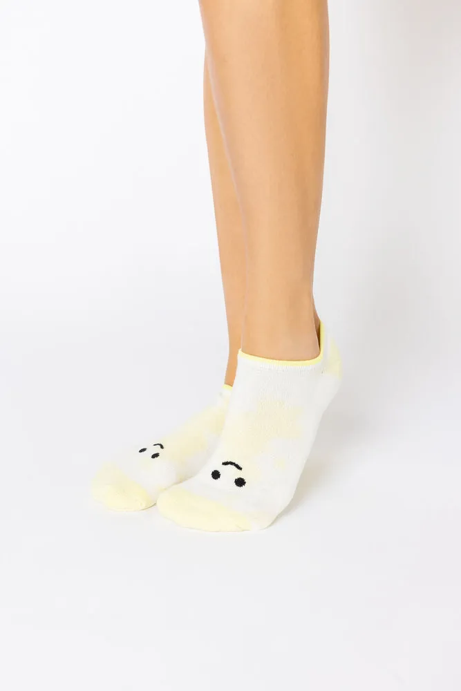 Happy Face Low Rise Socks - Yellow Tie Dye sold by POPFLEX product image thumbnail 2