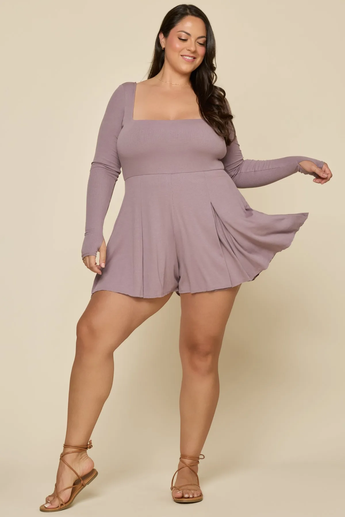 Go with the Flow Long Sleeve Romper - Dusty Mauve sold by POPFLEX product image thumbnail 2