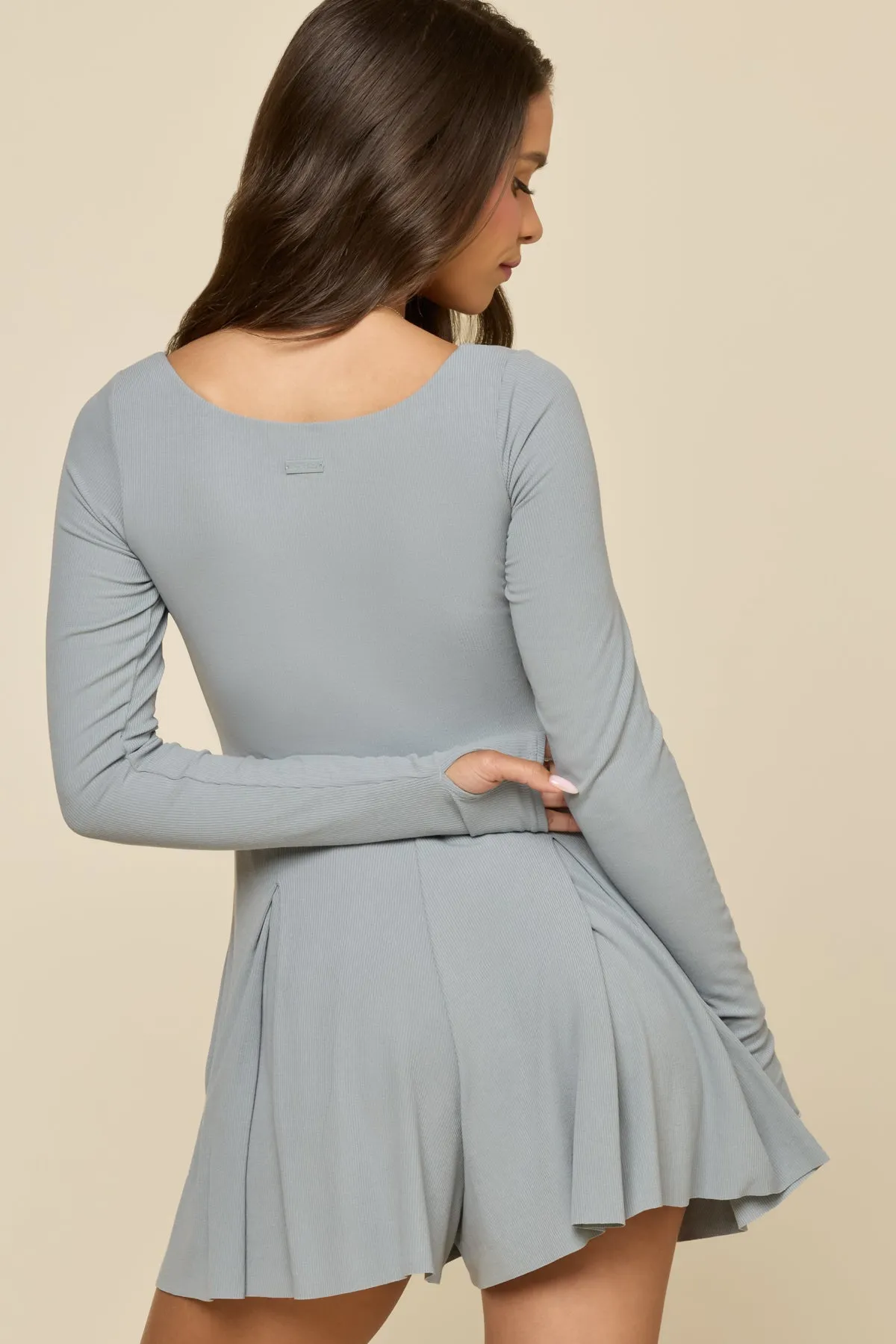 Go with the Flow Long Sleeve Romper - Blue Stone sold by POPFLEX product image thumbnail 5