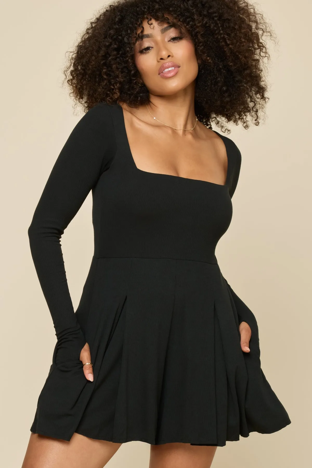 Go with the Flow Long Sleeve Romper - Black sold by POPFLEX