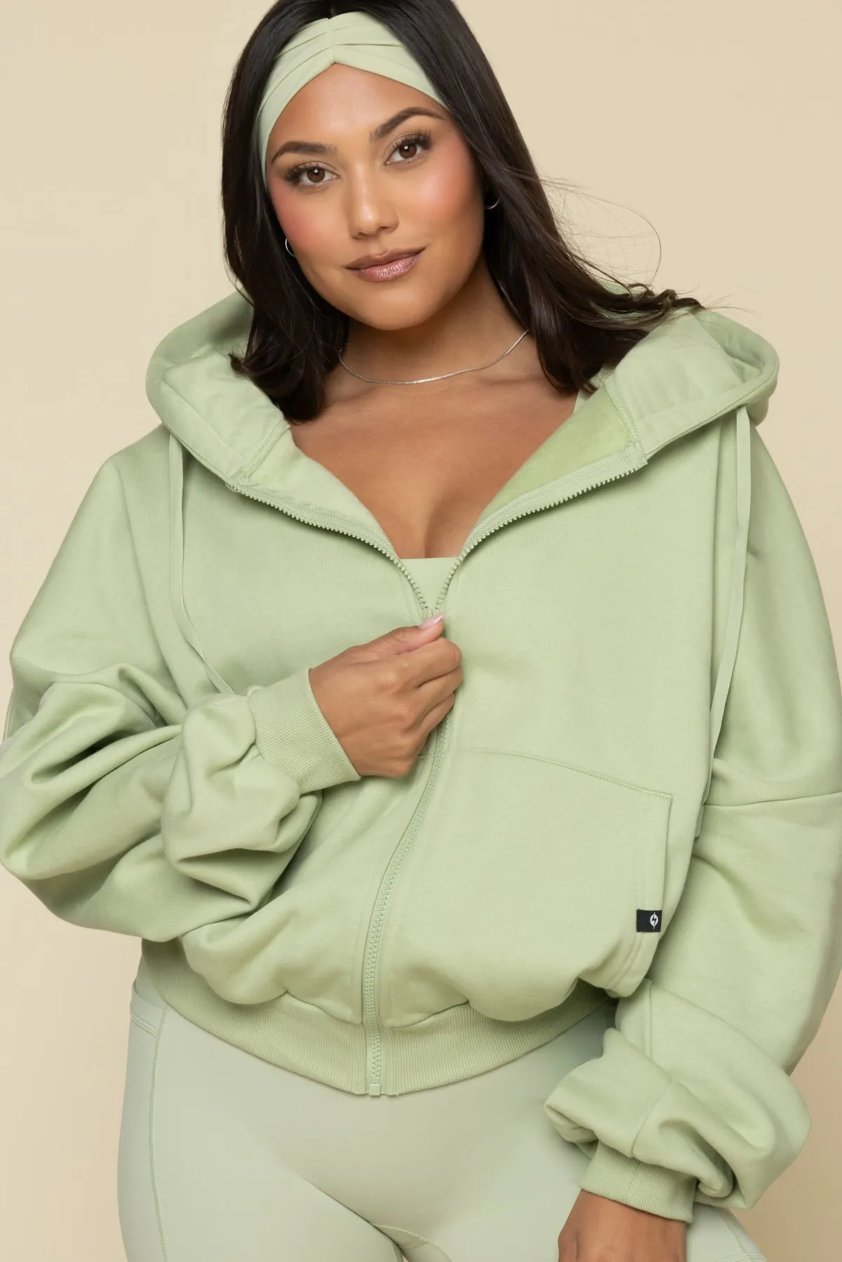 Zip Cloud Hoodie - Pistachio sold by POPFLEX