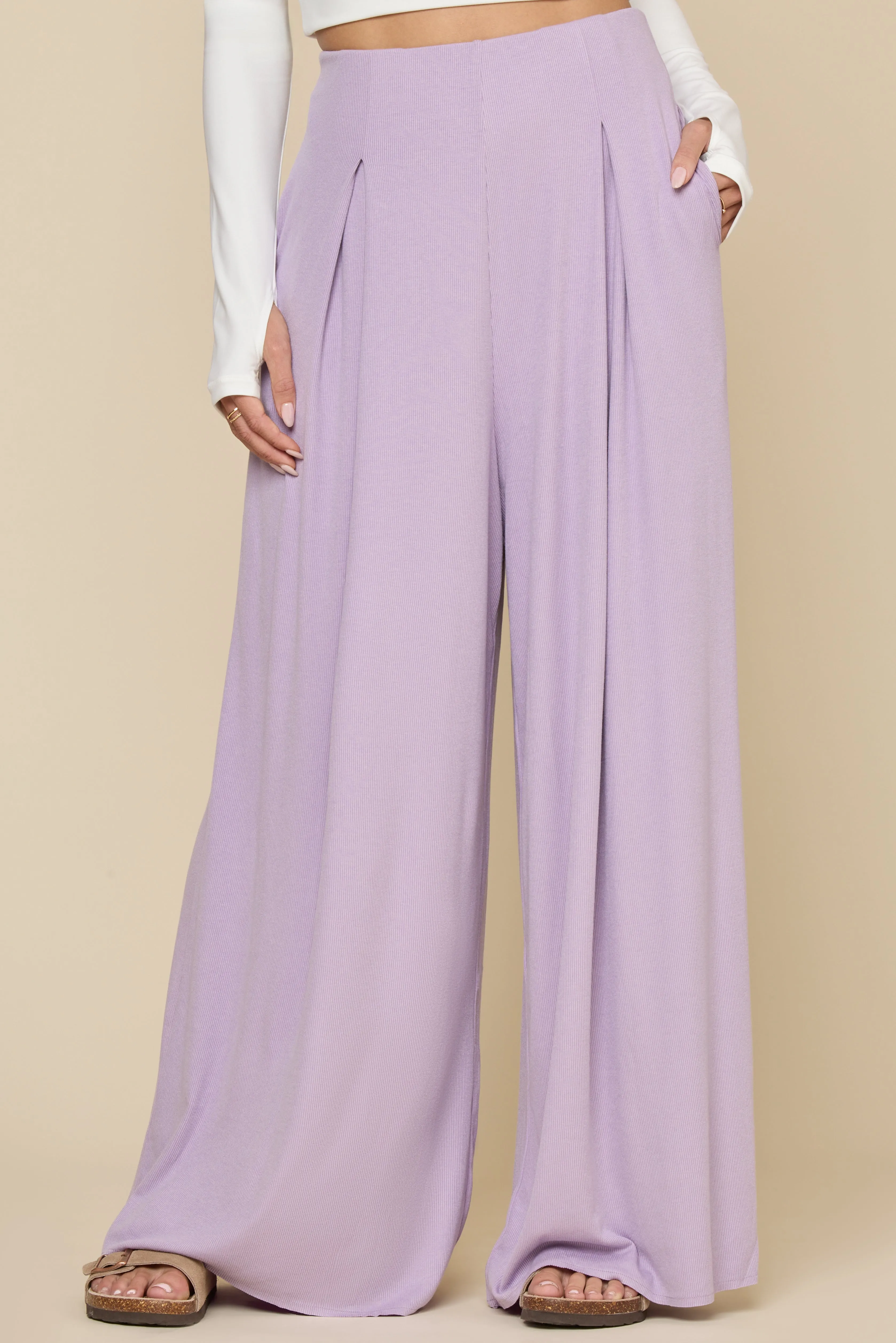 Go with the Flow Wide Leg Pant - Lavender Haze sold by POPFLEX product image thumbnail 3