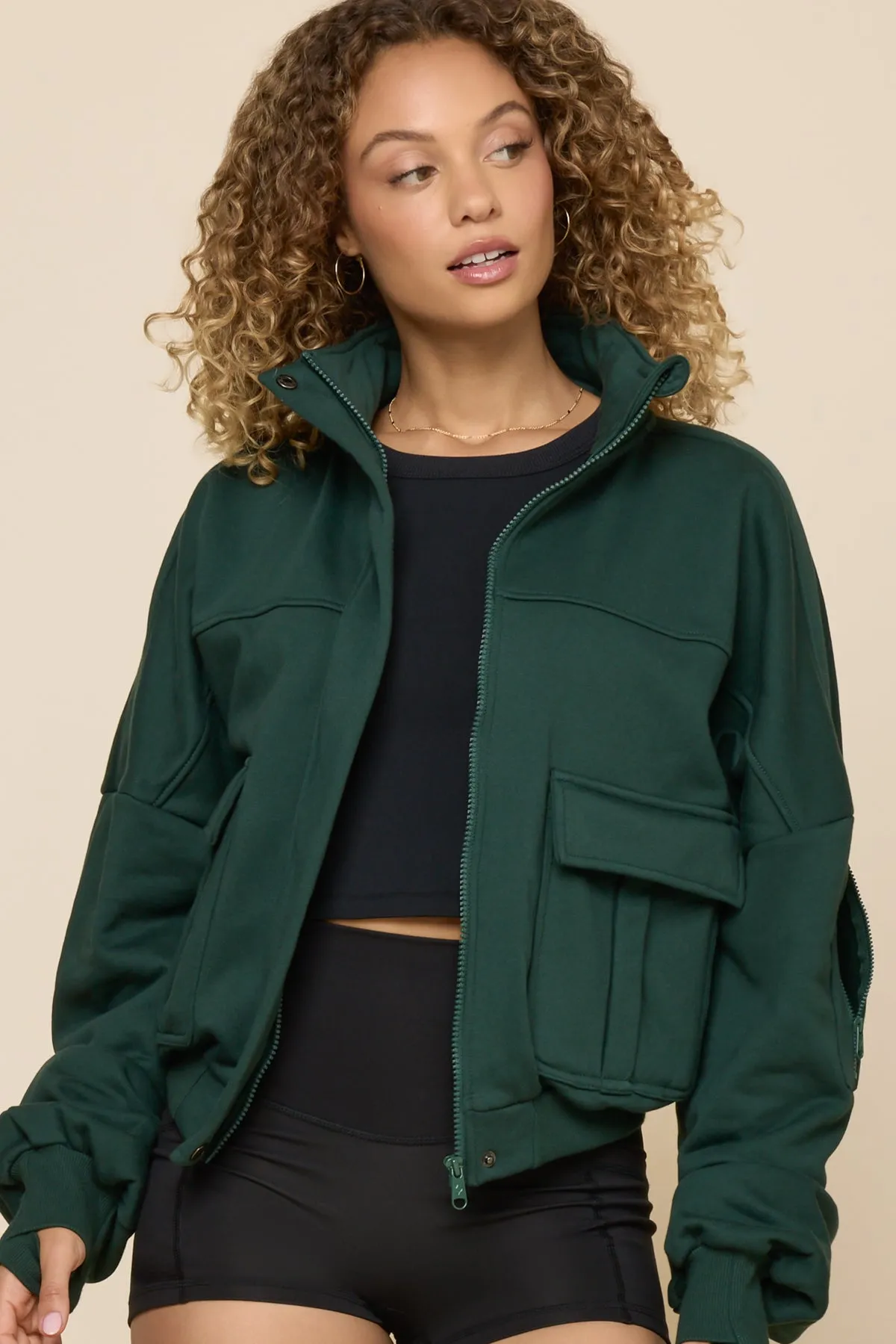 Cloud Bomber Jacket - Game Time Green sold by POPFLEX product image thumbnail 2