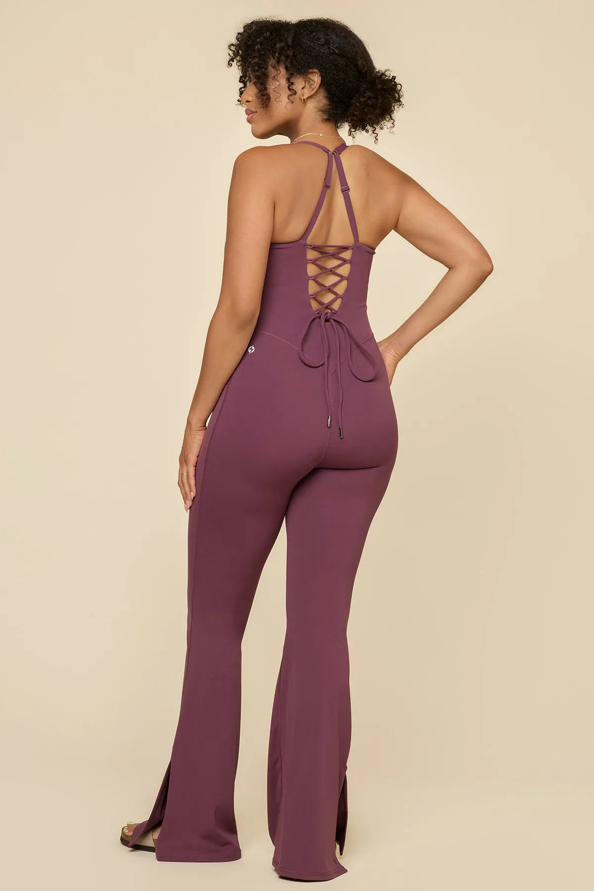 Cinch Up Flare Jumpsuit - Boysenberry sold by POPFLEX product image thumbnail 3