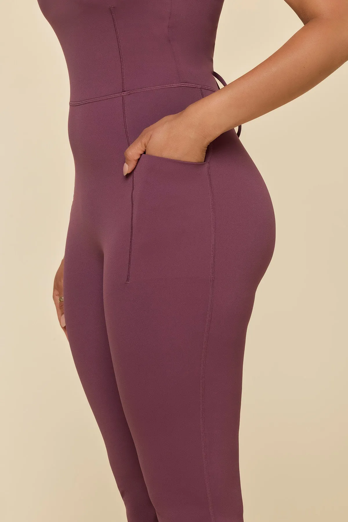 Cinch Up Flare Jumpsuit - Boysenberry sold by POPFLEX product image thumbnail 4