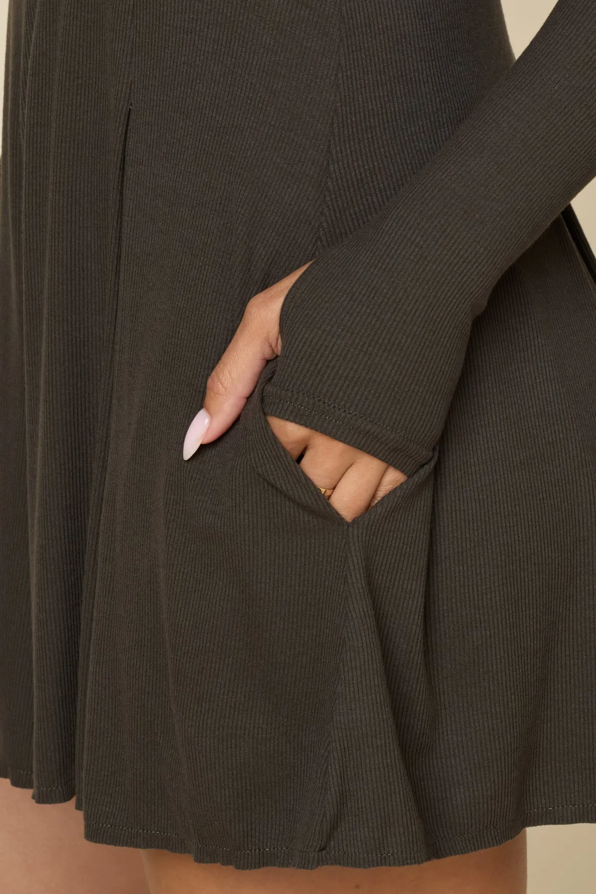 Go with the Flow Long Sleeve Romper - Deep Olive sold by POPFLEX product image thumbnail 3