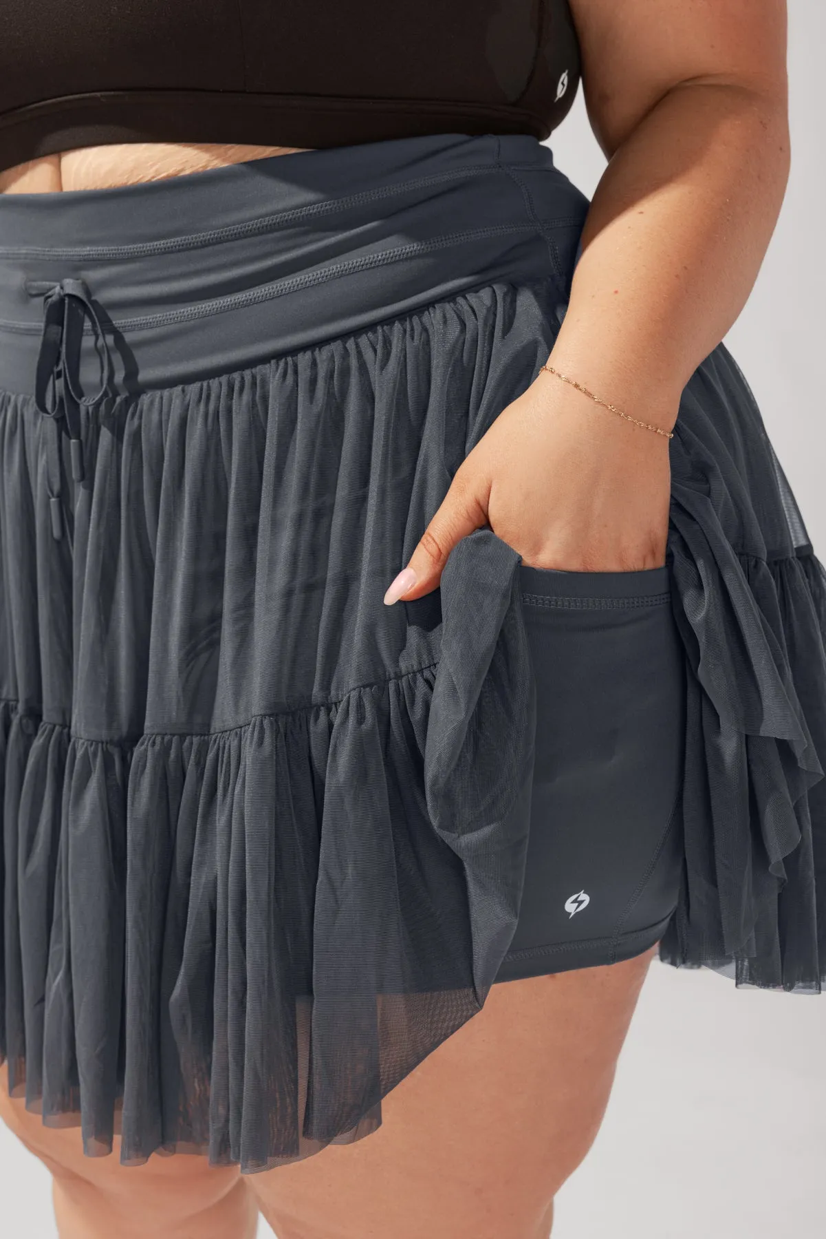 Pirouette Skort - Smoky Grey sold by POPFLEX product image thumbnail 3