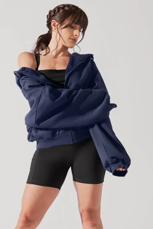 Zip Cloud Hoodie (4 size) - Academic Navy sold by POPFLEX