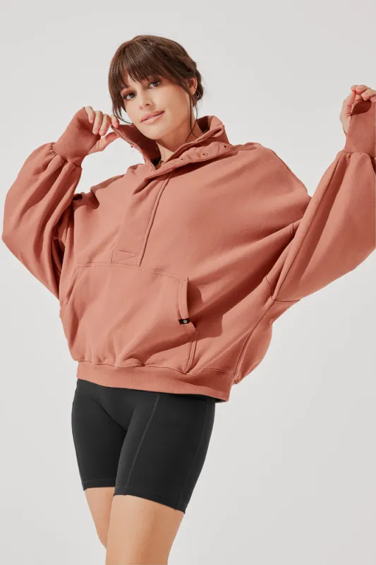 Ooey Gooey Half Zip Sweater - Canyon Clay sold by POPFLEX