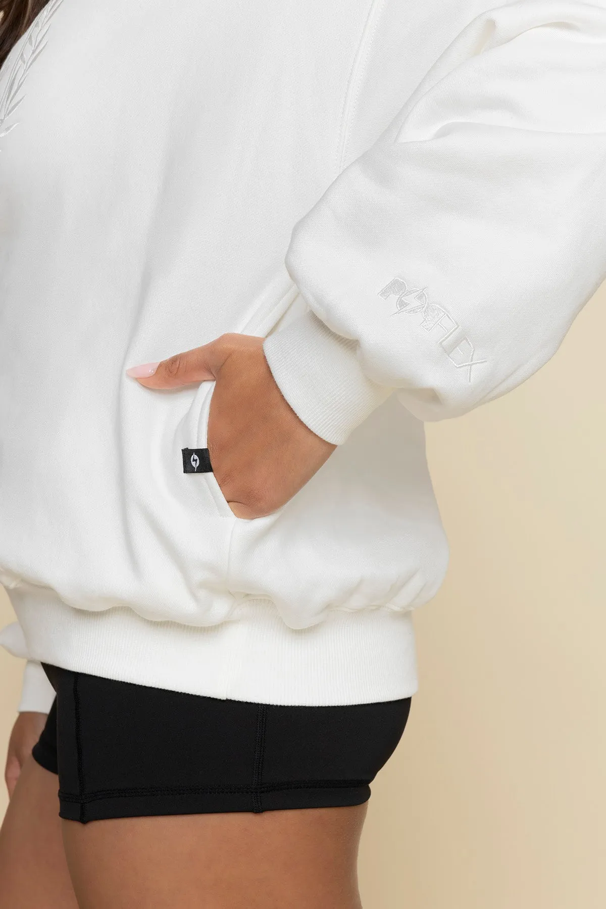 POPFLEX® Active Club Cloud Crewneck Sweater - White sold by POPFLEX product image thumbnail 4