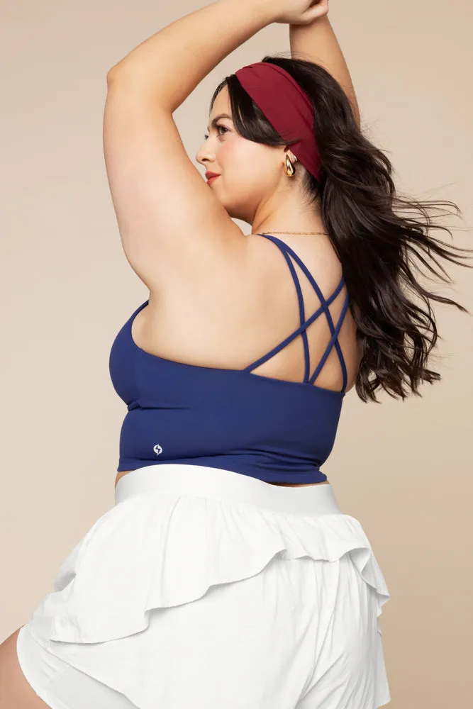 Cleo Corset Crop Bralette - Sapphire sold by POPFLEX