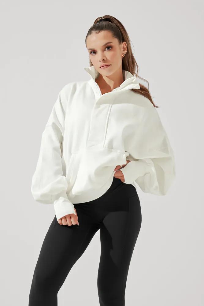 Ooey Gooey Half Zip Sweater - Almond Milk sold by POPFLEX product image thumbnail 2