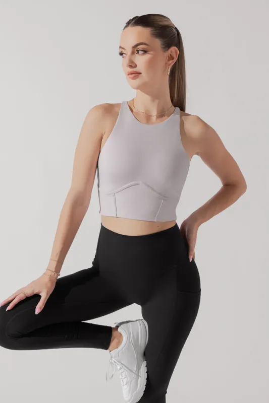 Cleo Corset Crop Bralette - Smoky Lilac sold by POPFLEX