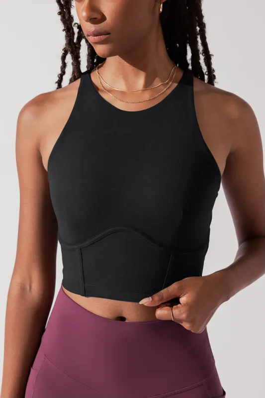 Cleo Corset Crop Bralette - Black sold by POPFLEX