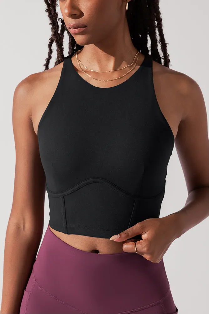 Cleo Corset Crop Bralette - Black sold by POPFLEX