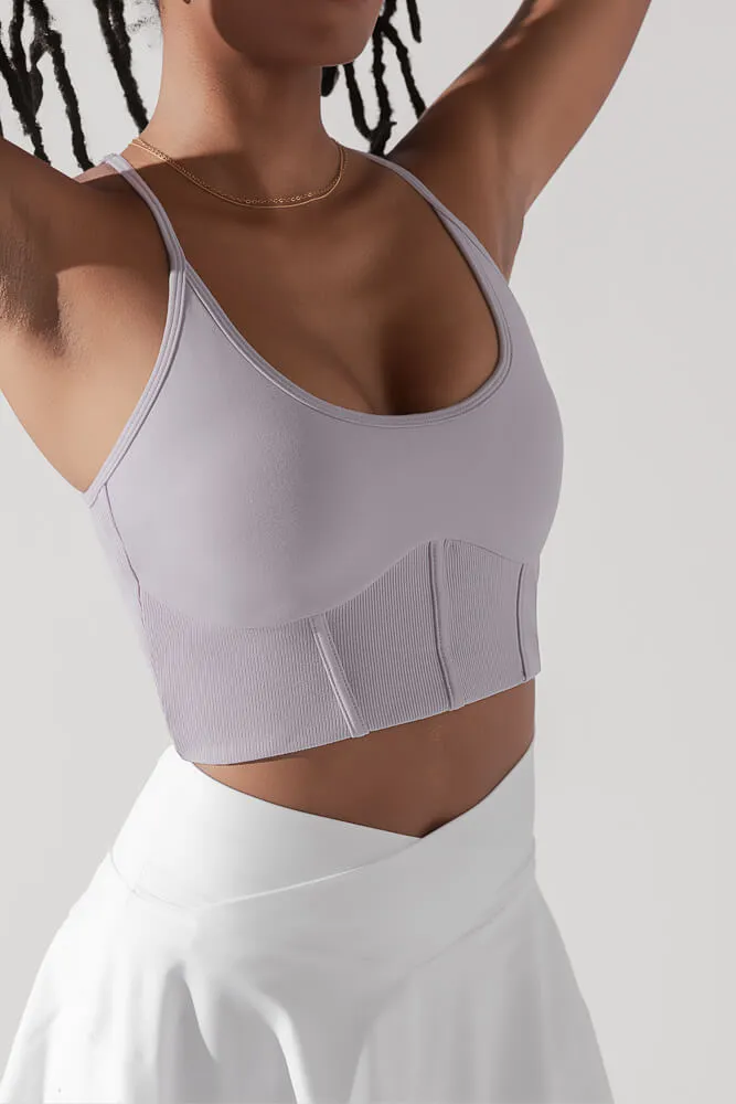 Plié Corset Crop Bralette - Lavender Grey sold by POPFLEX product image thumbnail 5