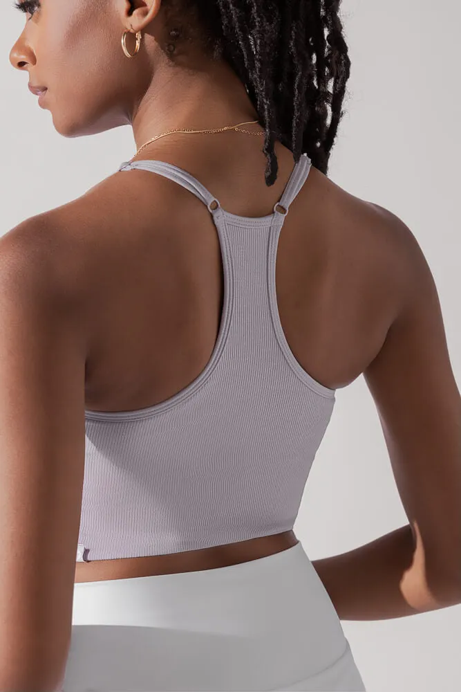 Plié Corset Crop Bralette - Lavender Grey sold by POPFLEX product image thumbnail 2