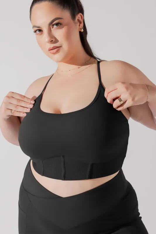 Plié Corset Crop Bralette - Black sold by POPFLEX
