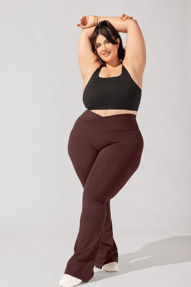 Crisscross Hourglass® Flared Legging with Pockets - French Roast sold by POPFLEX product image thumbnail 2
