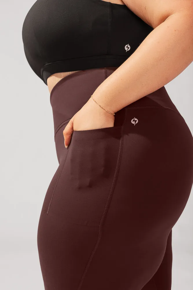 Crisscross Hourglass® Flared Legging with Pockets - French Roast sold by POPFLEX product image thumbnail 5