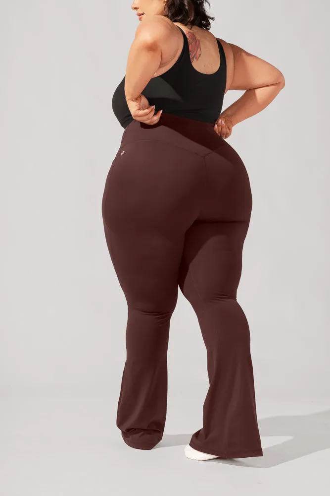 Crisscross Hourglass® Flared Legging with Pockets - French Roast sold by POPFLEX product image thumbnail 4