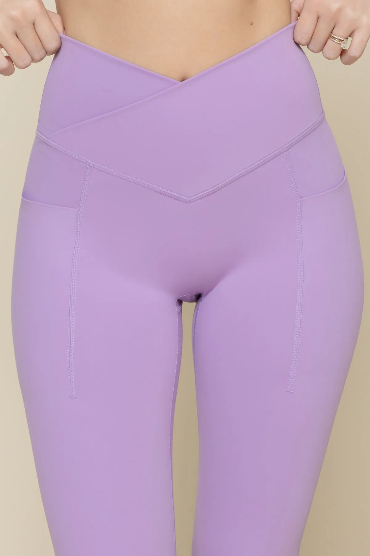 Crisscross Hourglass® Flared Legging with Pockets - Mystic Purple sold by POPFLEX product image thumbnail 3