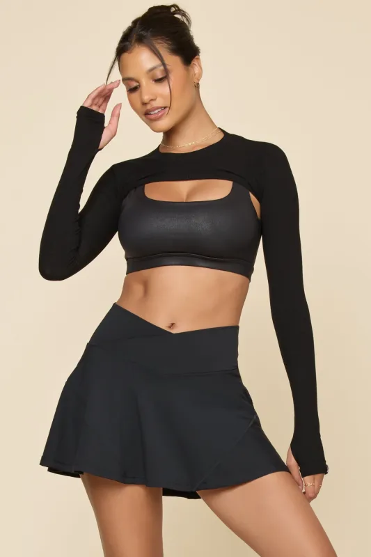 Crisscross Hourglass® Twirl Skort - Black sold by POPFLEX