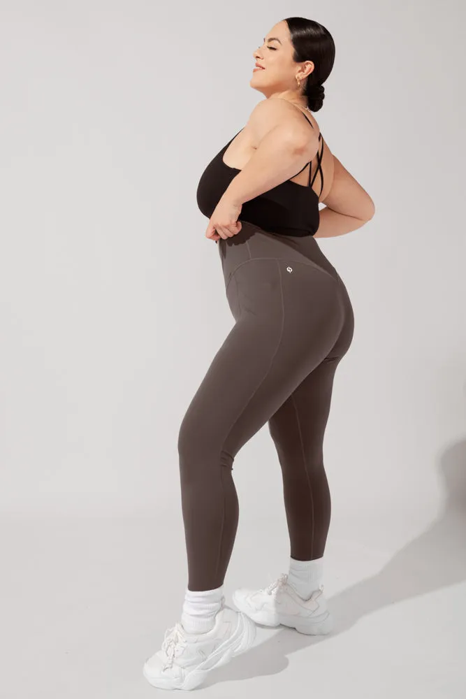 Crisscross Hourglass® Leggings with Pockets (Pet Hair Resistant) - Cold Brew sold by POPFLEX product image thumbnail 2