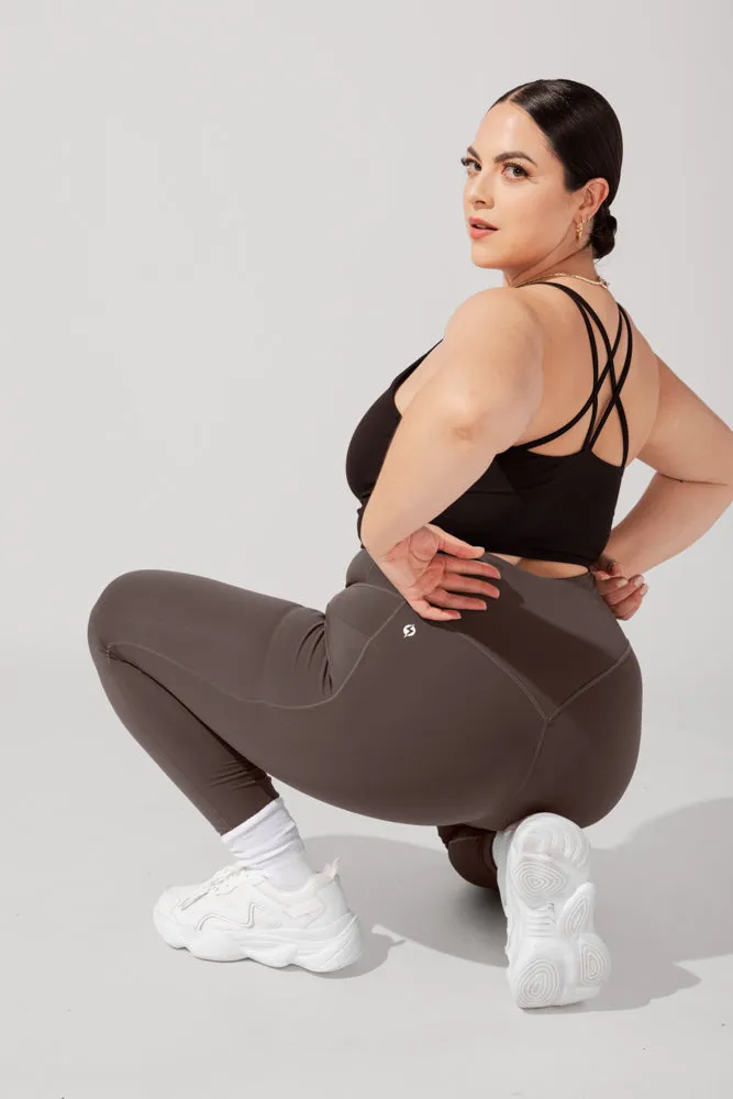 Crisscross Hourglass® Leggings with Pockets (Pet Hair Resistant) - Cold Brew sold by POPFLEX product image thumbnail 3