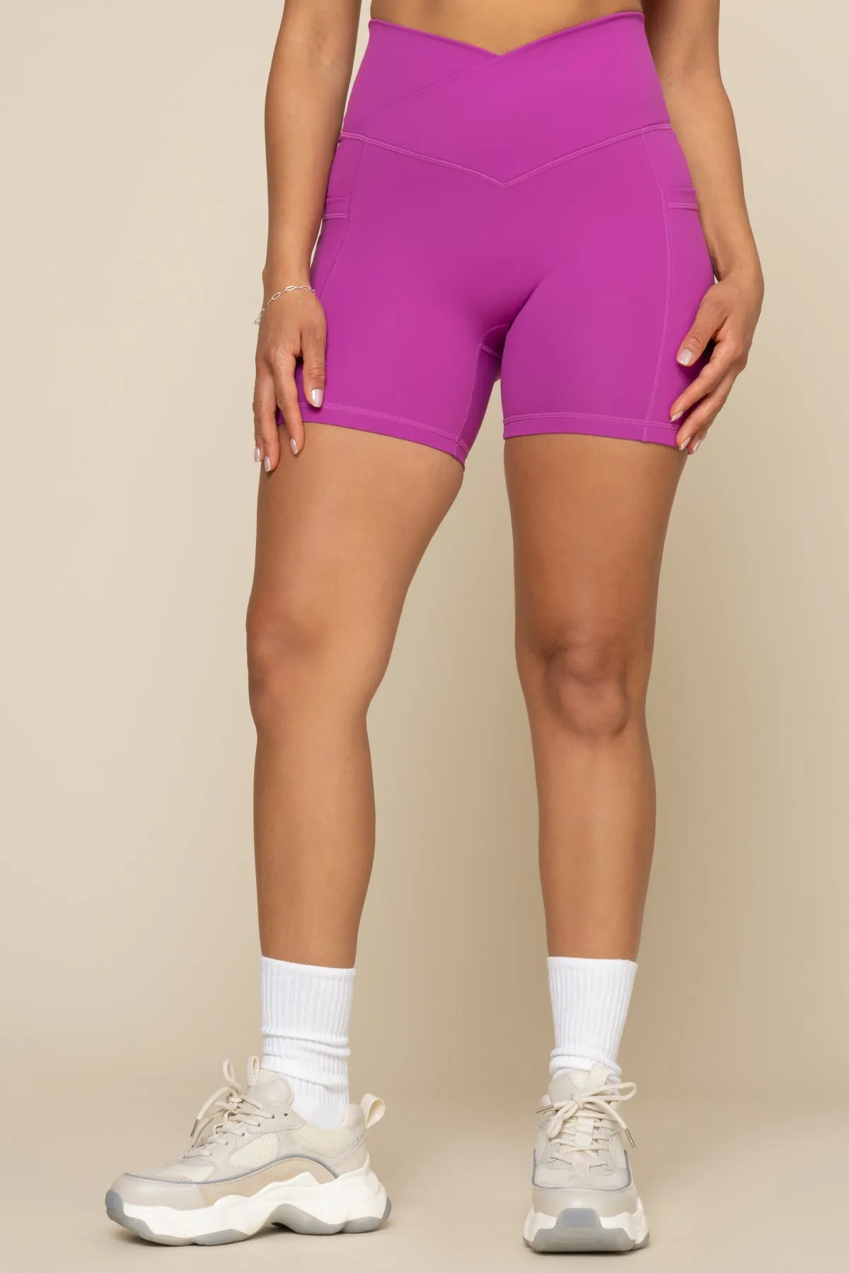 Crisscross Hourglass® Midi Short with Pockets - Royal Orchid sold by POPFLEX product image thumbnail 2