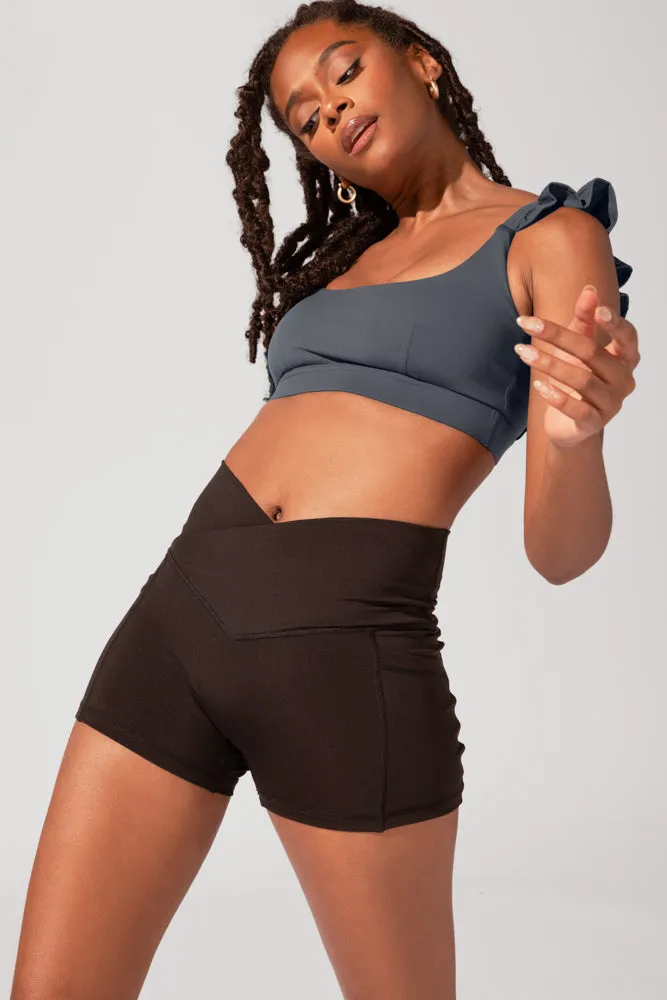 Crisscross Hourglass® Booty Short - Black sold by POPFLEX