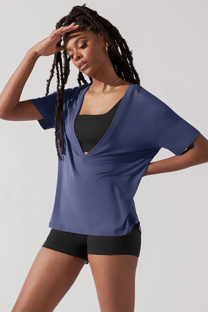Daring Deep V Tee - Dark Navy sold by POPFLEX product image thumbnail 4