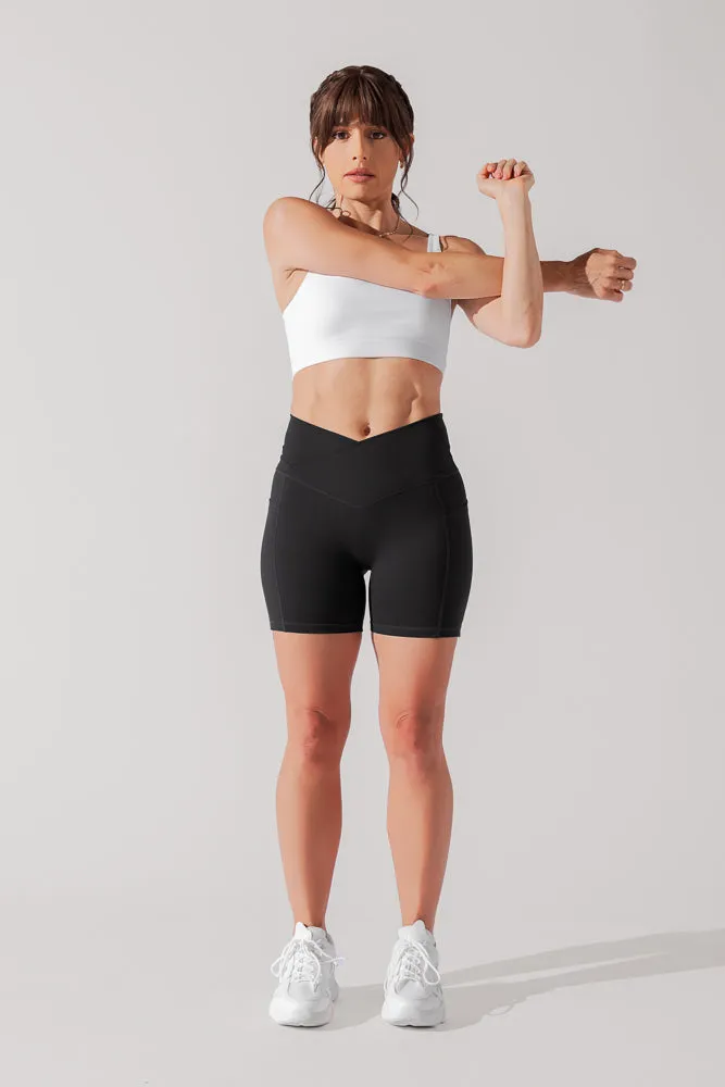 Crisscross Hourglass® Midi Short with Pockets - Black sold by POPFLEX product image thumbnail 2