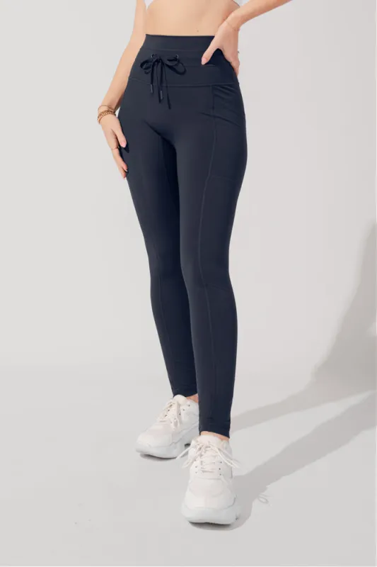 Cargo Leggings with Pockets (Pet Hair Resistant) - Smoky Navy sold by POPFLEX