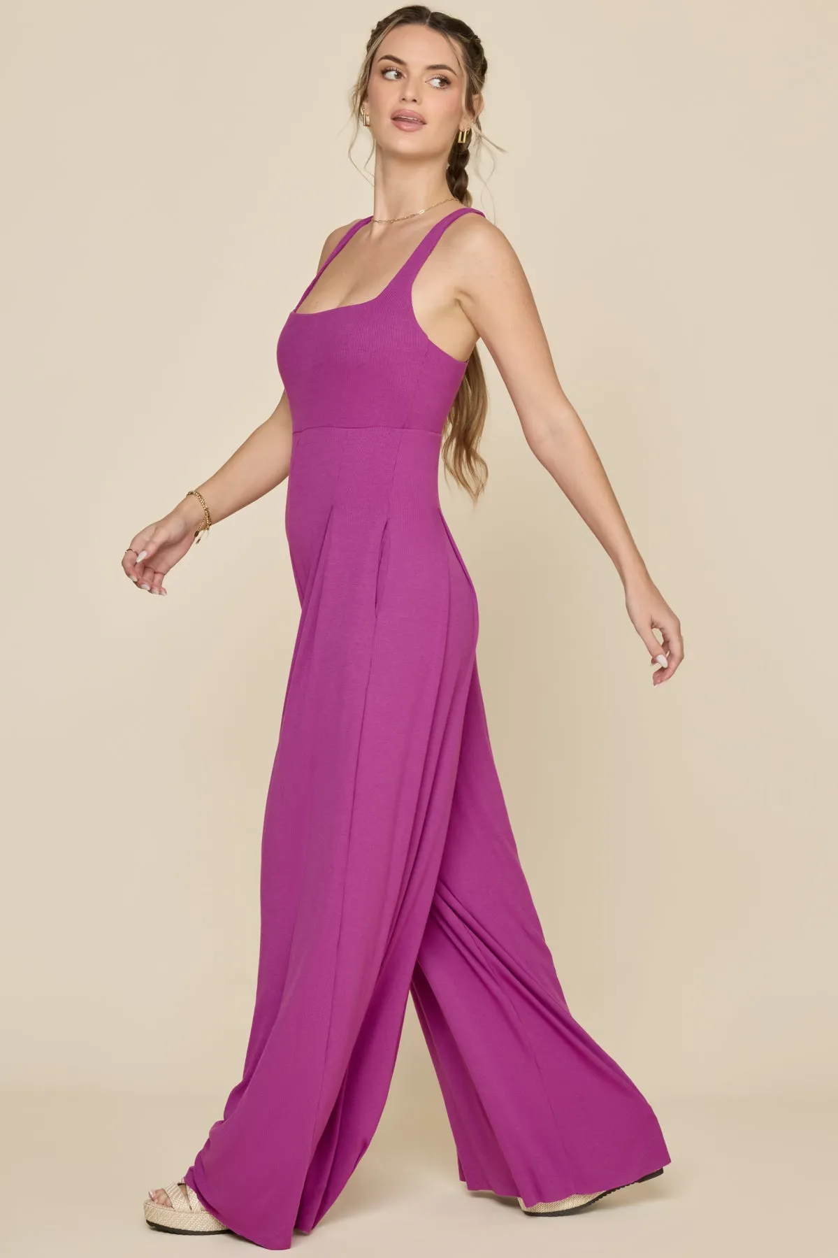 Go With The Flow Jumpsuit - Royal Orchid sold by POPFLEX