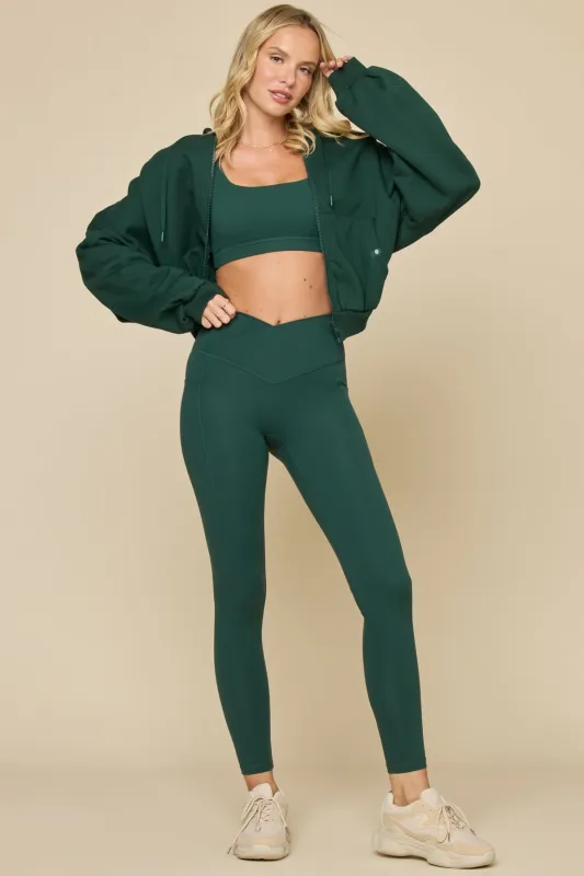 Crisscross Hourglass® Legging with Pockets - Pine sold by POPFLEX