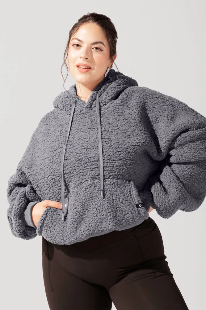 Faux Sherpa Pullover Cloud Hoodie - Cool Grey sold by POPFLEX product image thumbnail 4