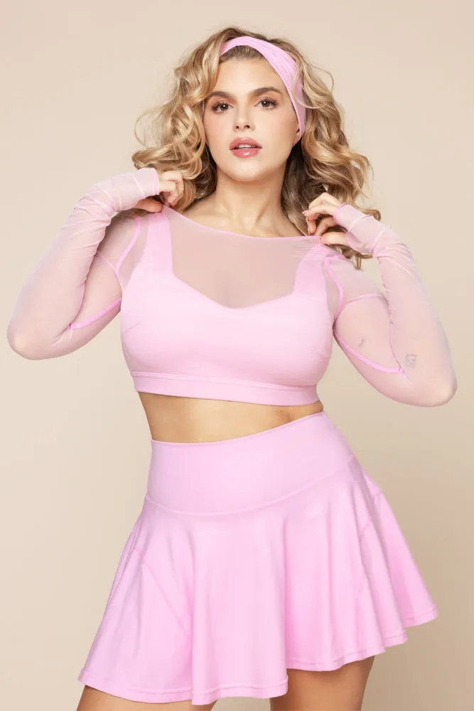 Coquette Long Sleeve Mesh Bra - Bubblegum sold by POPFLEX product image thumbnail 2