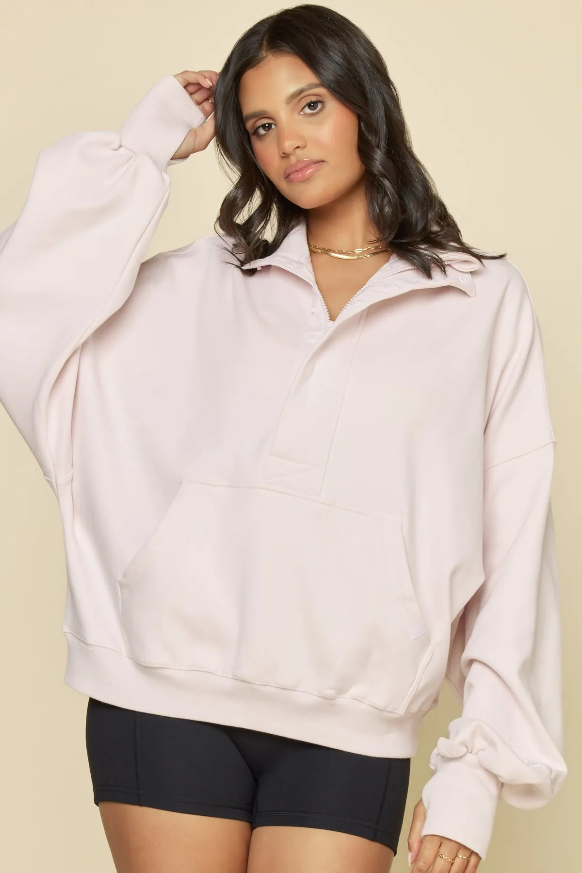 Ooey Gooey Half Zip Sweater - Pink Ice sold by POPFLEX