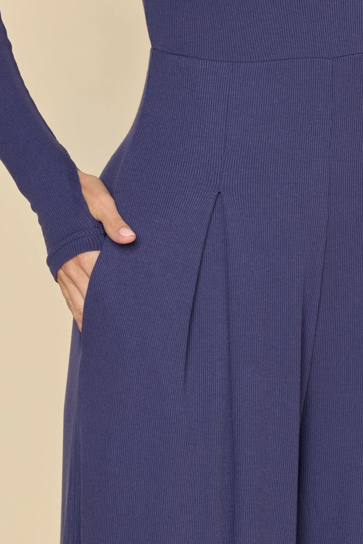 Go With The Flow Long Sleeve Jumpsuit - True Navy sold by POPFLEX product image thumbnail 5