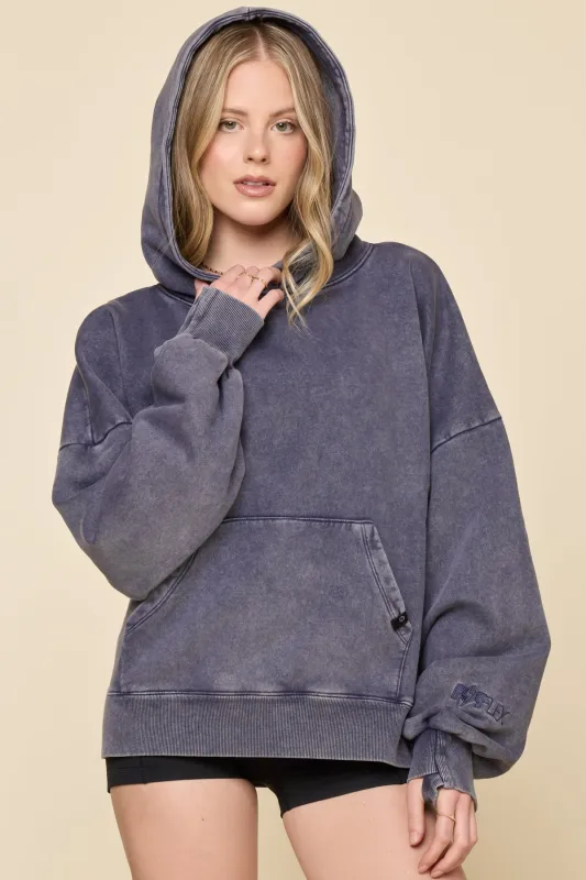 Boxy Boyfriend Hoodie - Vintage Navy sold by POPFLEX