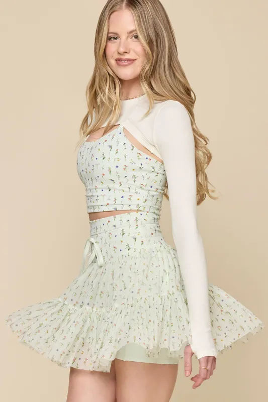 Pirouette Skort (Longer) - Meadow sold by POPFLEX